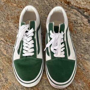 Vans Men's Green and White Athletic Shoes vintage
